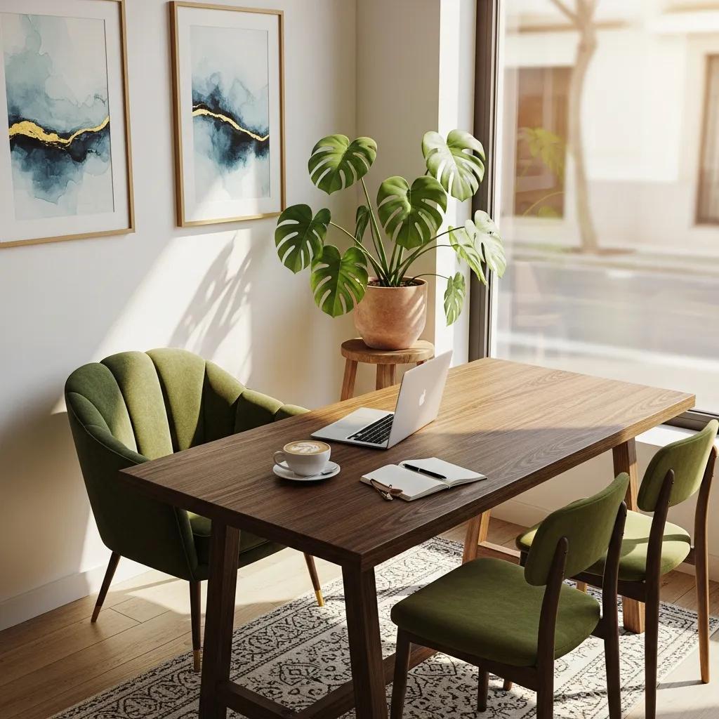 Comfortable seating area in a Marbella cafe with natural light and decor