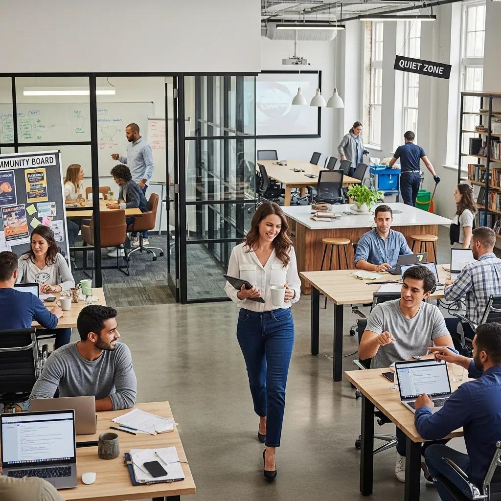 Workspace Manager engaging with members in a coworking environment